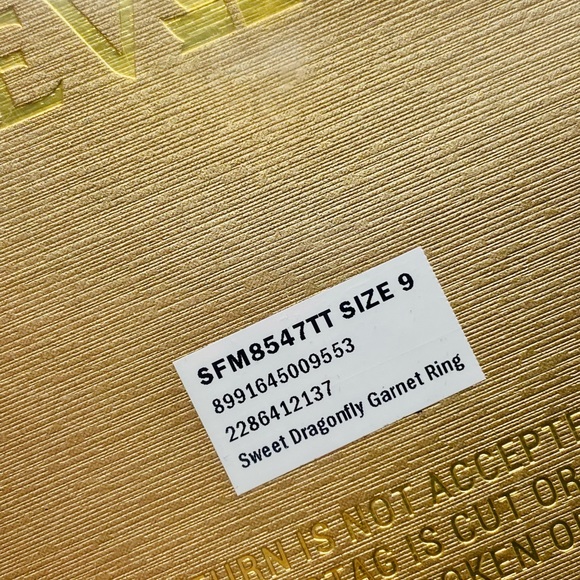 EUC Devata Sterling Silver & 18k Gold Dragonfly Wrap Ring w/ Red Garnet Stone - Picture 17 of 17